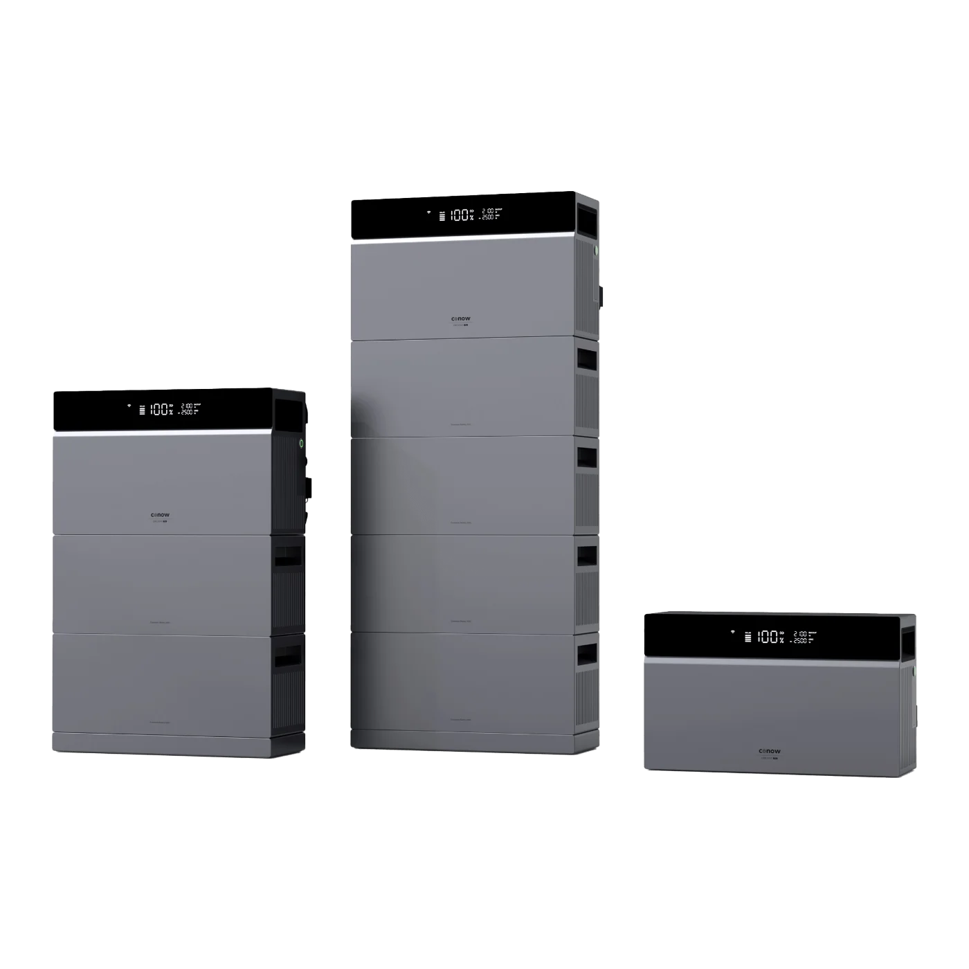 Drei CONOW CBE 2000 Pro Einheiten nebeneinander – Parallelbetrieb für bis zu 36 kWh Gesamtkapazität